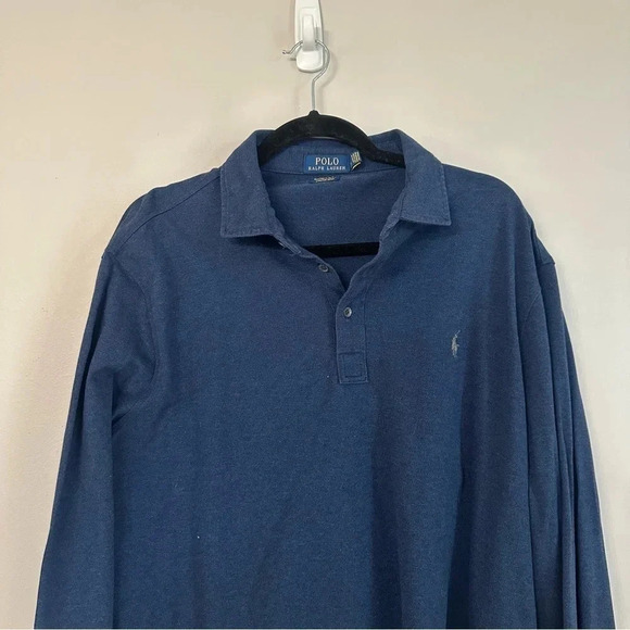 Polo Ralph Lauren Men's Navy Blue Custom Slim Fit Stretch Mesh Size XL GUC - Picture 3 of 9